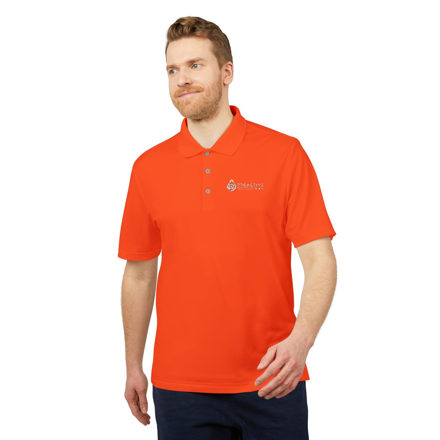 Bright Orange men Performance Polo